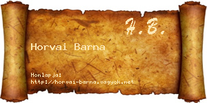 Horvai Barna névjegykártya